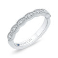 Round Diamond Half-Eternity Wedding Band in 14K White Gold