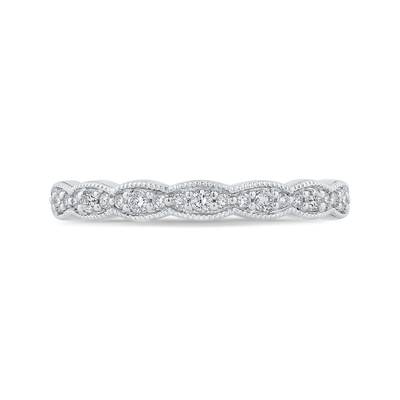 Round Diamond Half-Eternity Wedding Band in 14K White Gold