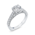 Euro Shank Round Diamond Engagement Ring in 14K White Gold (Semi-Mount)