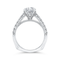 Euro Shank Round Diamond Engagement Ring in 14K White Gold (Semi-Mount)