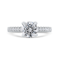 Euro Shank Round Diamond Engagement Ring in 14K White Gold (Semi-Mount)