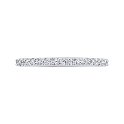 Round Half-Eternity Diamond Wedding Band in 14K White Gold