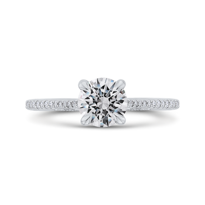 Round Diamond Engagement Ring in 14K White Gold (Semi-Mount)