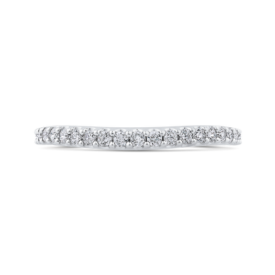 Round Half-Eternity Diamond Wedding Band in 14K White Gold