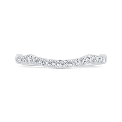 Round Diamond Half-Eternity Wedding Band in 14K White Gold