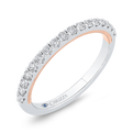 Round Diamond Half-Eternity Wedding Band in 14K Two Tone Gold