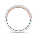 Round Diamond Half-Eternity Wedding Band in 14K Two Tone Gold