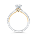14K Two-Tone Gold Round Diamond Engagement Ring (Semi-Mount)