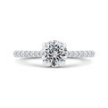 14K Two-Tone Gold Round Diamond Engagement Ring (Semi-Mount)