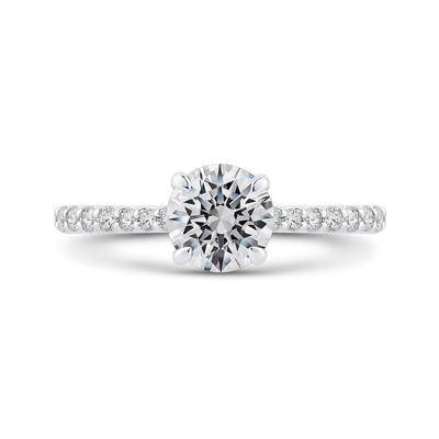 14K Two-Tone Gold Round Diamond Engagement Ring (Semi-Mount)