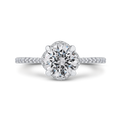 Round Diamond Engagement Ring in 14K White Gold (Semi-Mount)