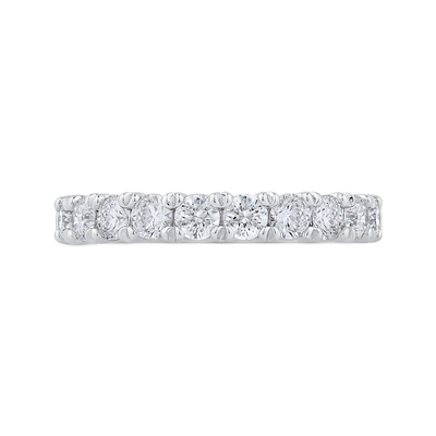 Round Diamond Half-Eternity Wedding Band in 14K White Gold