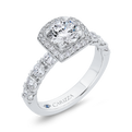 Round Diamond Halo Engagement Ring in 14K White Gold (Semi-Mount)