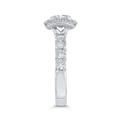 Round Diamond Halo Engagement Ring in 14K White Gold (Semi-Mount)