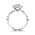 Round Diamond Halo Engagement Ring in 14K White Gold (Semi-Mount)
