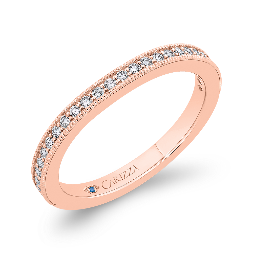Round Diamond Wedding Band in 14K Rose Gold