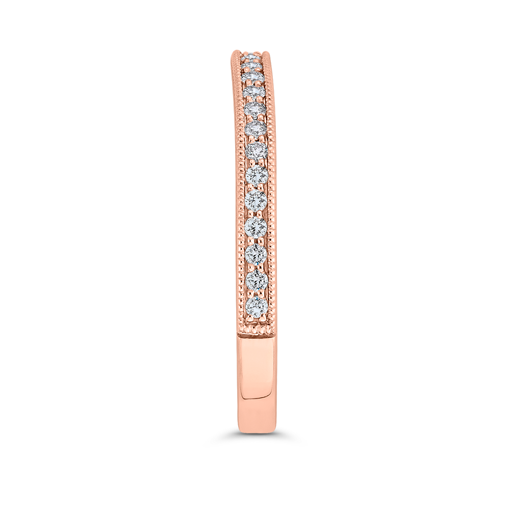 Round Diamond Wedding Band in 14K Rose Gold