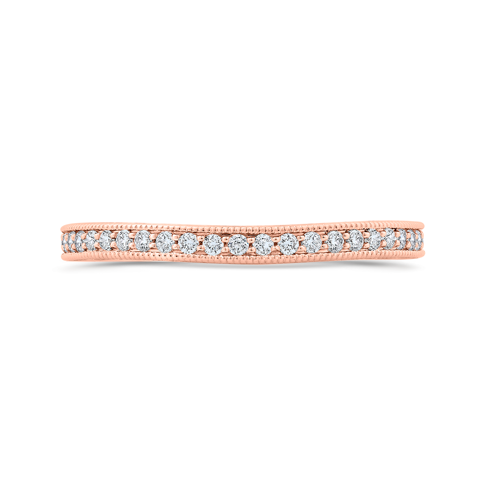 Round Diamond Wedding Band in 14K Rose Gold