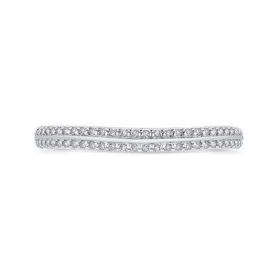 Euro Shank Round Diamond Half-Eternity Wedding Band In in 14K Two Tone Gold