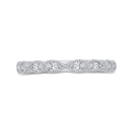 Pear Cut Round Diamond Half-Eternity Wedding Band in 14K White Gold