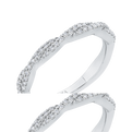 Diamond Crossover Shank Half-Eternity Wedding Band in 14K White Gold