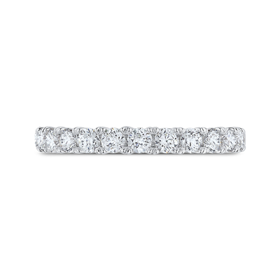 Half-Eternity Round Diamond Wedding Band in 14K White Gold
