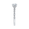 Round Diamond Engagement Ring In 14K White Gold (Semi-Mount)