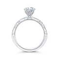 Round Diamond Engagement Ring In 14K White Gold (Semi-Mount)