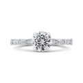 Round Diamond Engagement Ring In 14K White Gold (Semi-Mount)