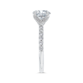 Round Diamond Engagement Ring In 14K White Gold (Semi-Mount)