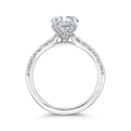 Round Diamond Engagement Ring In 14K White Gold (Semi-Mount)