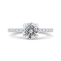 Round Diamond Engagement Ring In 14K White Gold (Semi-Mount)