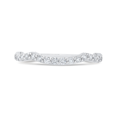 Round Diamond Half-Eternity Wedding Band in 14K White Gold