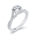 Split Shank Round Diamond Engagement Ring in 14K White Gold (Semi-Mount)