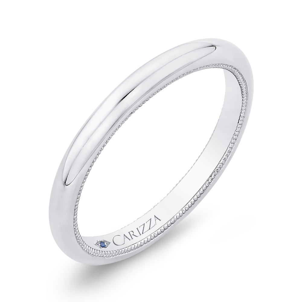 Plain Wedding Band in 14K White Gold