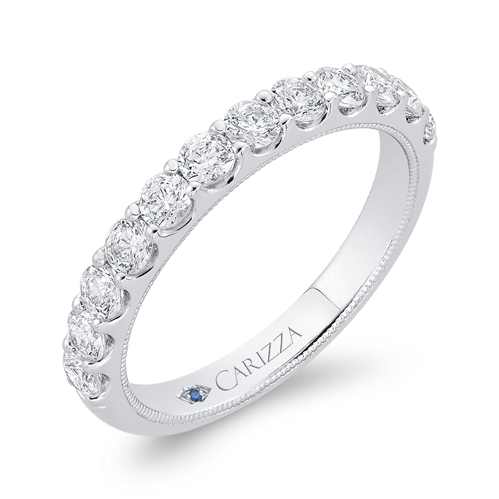 Half-Eternity Round Diamond Wedding Band in 14K White Gold