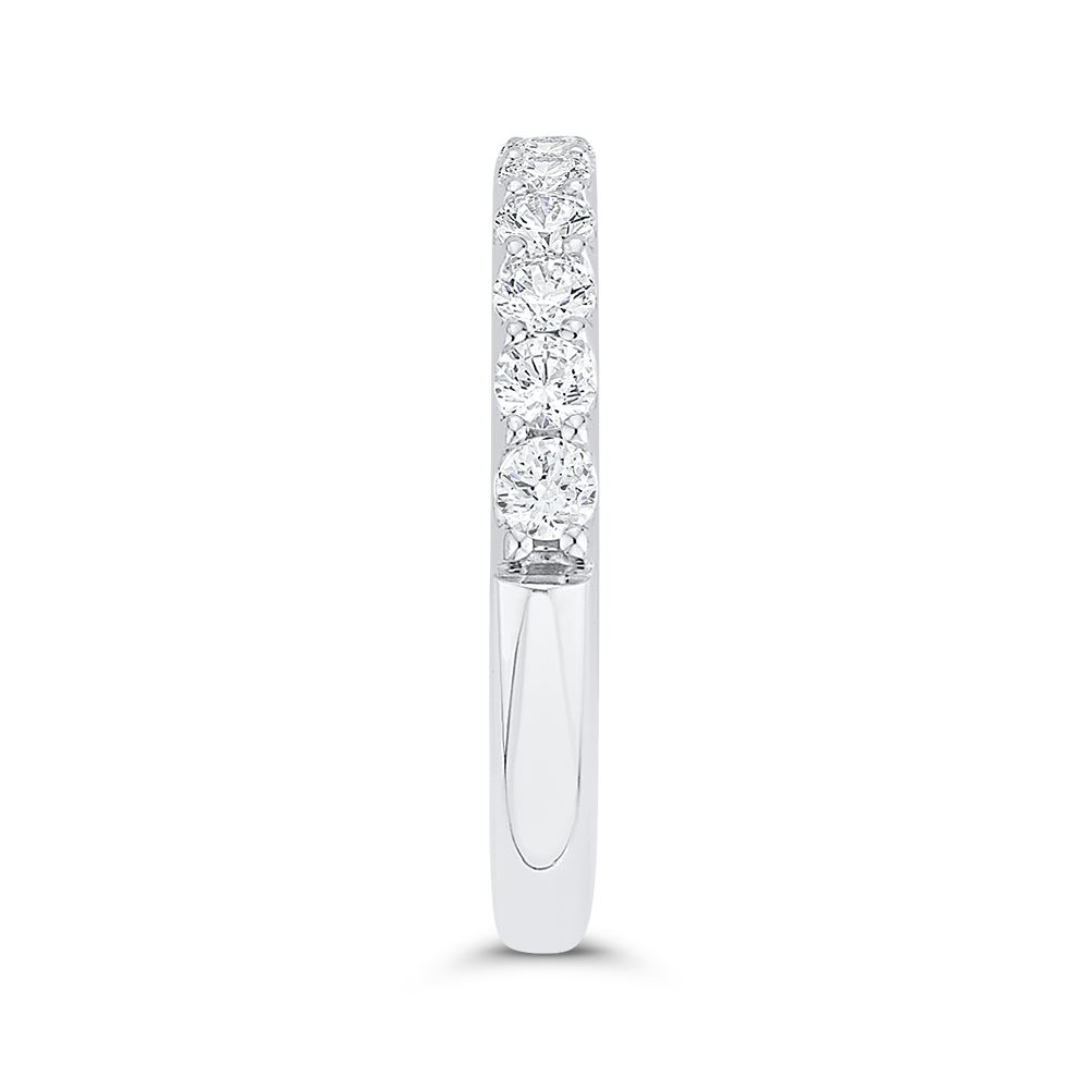 Half-Eternity Round Diamond Wedding Band in 14K White Gold