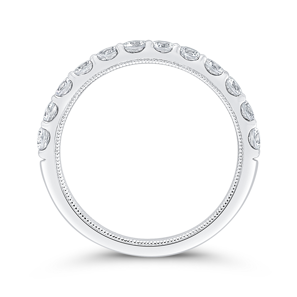 Half-Eternity Round Diamond Wedding Band in 14K White Gold