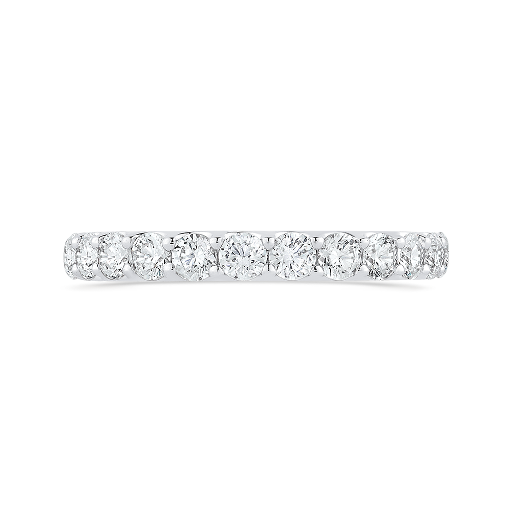 Half-Eternity Round Diamond Wedding Band in 14K White Gold
