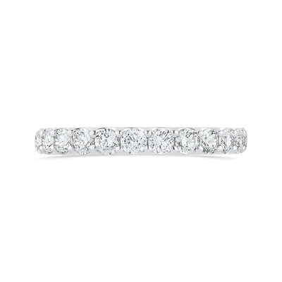 Half-Eternity Round Diamond Wedding Band in 14K White Gold