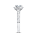 Round Diamond Halo Engagement Ring in 14K White Gold (Semi-Mount)