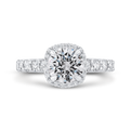 Round Diamond Halo Engagement Ring in 14K White Gold (Semi-Mount)