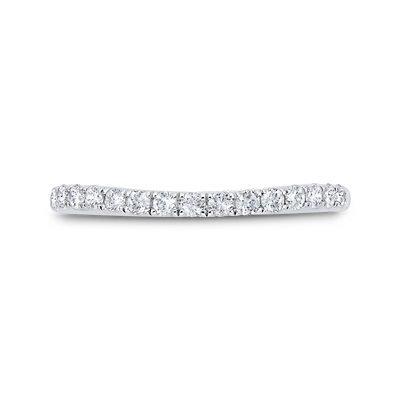 Round Half Run Diamond Wedding Band in 14K White Gold