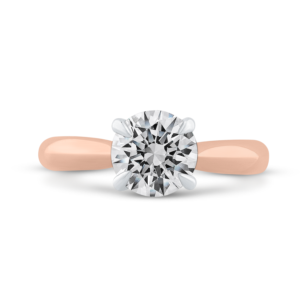14K Two-Tone Gold Diamond Engagement Ring (Semi-Mount)