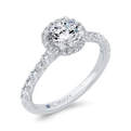 14K White Gold Diamond Engagement Ring (Semi-Mount)