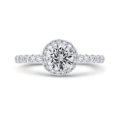 14K White Gold Diamond Engagement Ring (Semi-Mount)