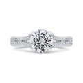 Euro Shank Diamond Halo Engagement Ring in 14K White Gold (Semi-Mount)
