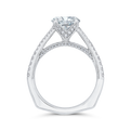 Euro Shank Diamond Halo Engagement Ring in 14K White Gold (Semi-Mount)
