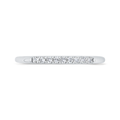 Euro Shank Round Diamond Wedding Band in 14K White Gold