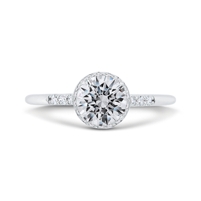 Euro Shank Diamond Engagement Ring in 14K White Gold (Semi-Mount)
